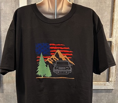 Bronco Mountains Flag Tshirt-