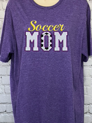 Soccer Mom Embroidered Short Sleeve Tshirt-
