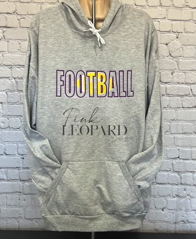 Football Embroidered 50/50 Hooded Sweatshirt-