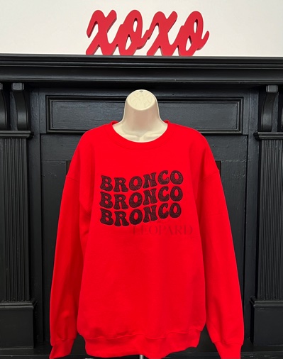 Retro Bronco Embroidered 50/50 Crewneck Sweatshirt-