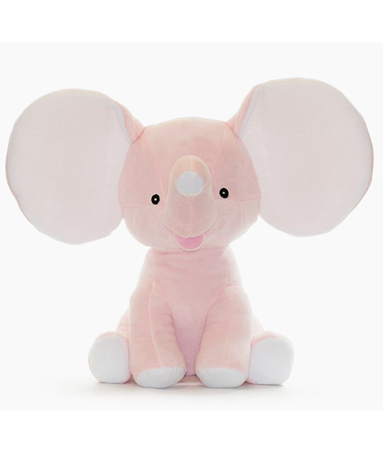 Pink Embroidered Ear Elephant Cubbie-